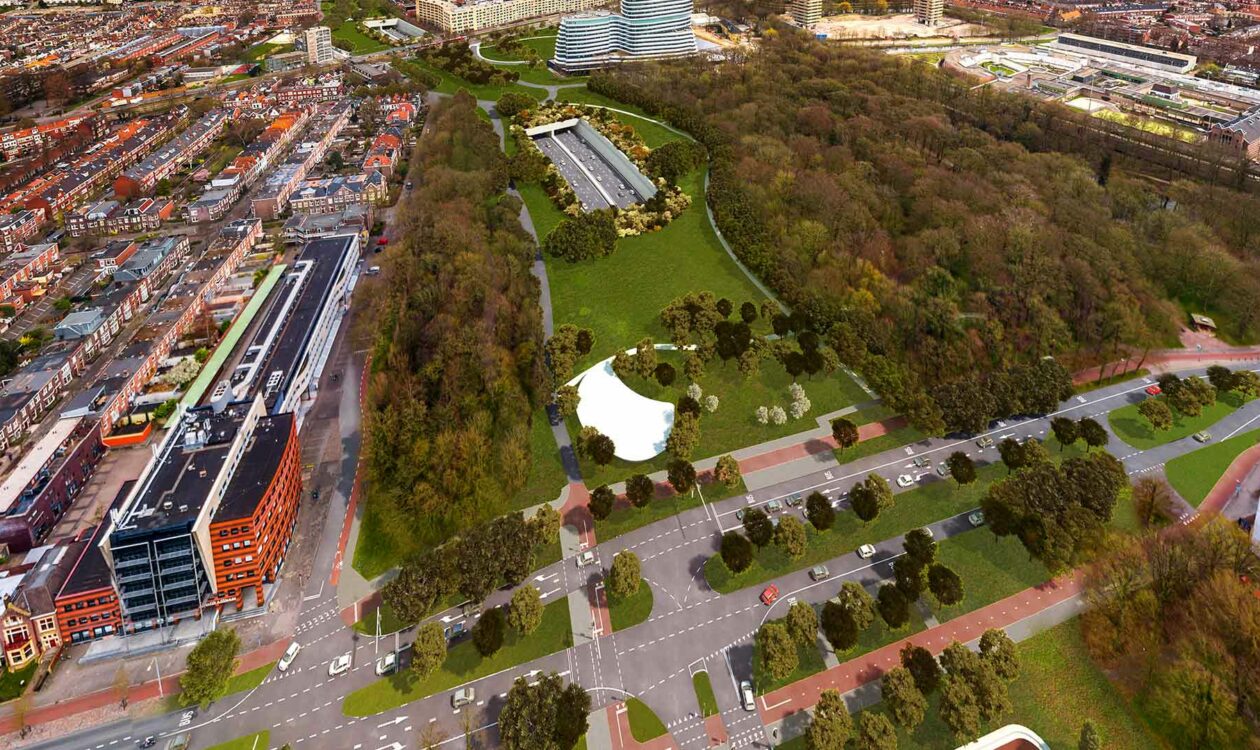 Luchtfoto van Ringweg Groningen