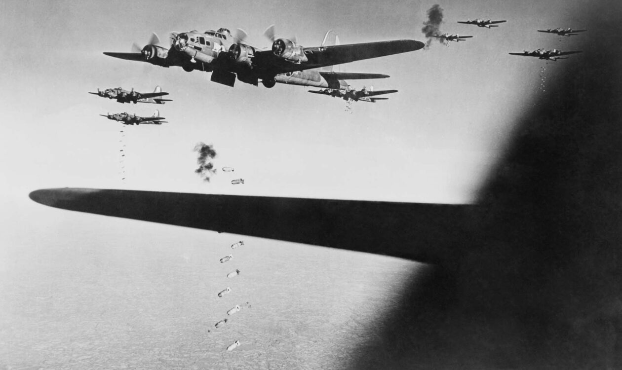 Vliegtuigen in de tweede wereldoorlog die granaten laten vallen