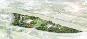 Schets van groen natuurgebied Poort van Buijtenland in Rhoon