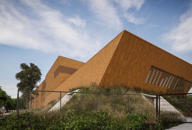 Artist impression van vernieuwde pompstation van WML in Grubbenvorst